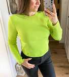 sweterek bluzka prążkowana neonowa neon żółta sesja krótka crop top