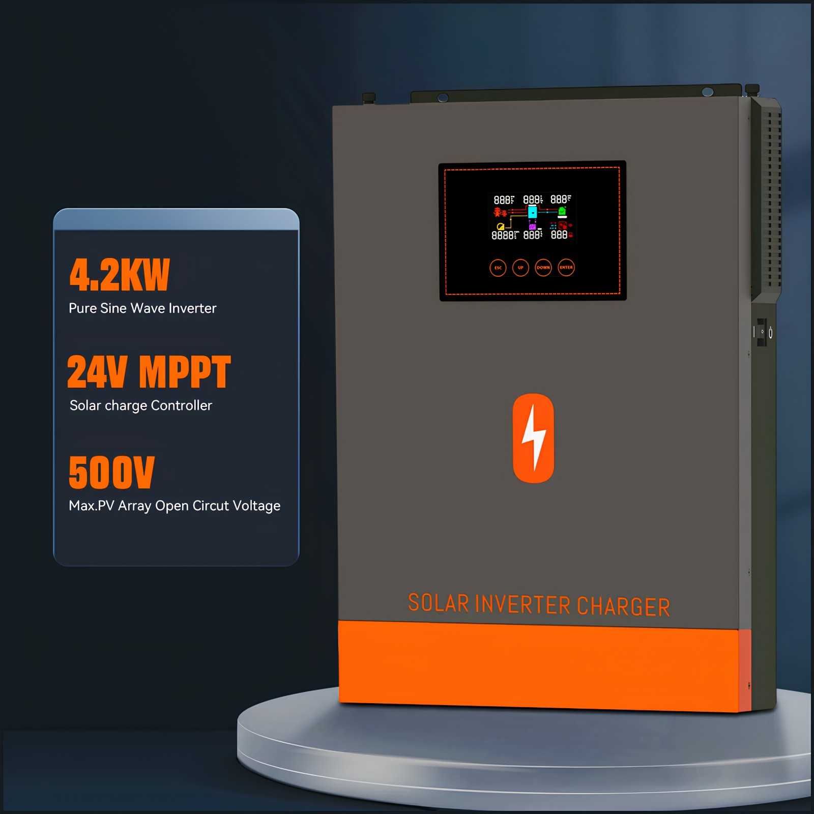 Гібридний Інвертор Сонячний PowMR 4200W - 24V / UPS/ Доставка/Гарантія