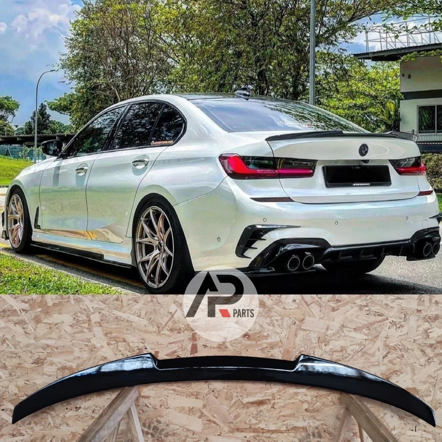 BMW Serie 3 G20 Aileron Spoiler Mala M3 M4 Preto brilhante