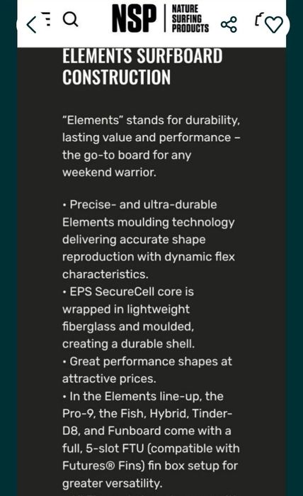 Surf funboard NSP 6'8 elements