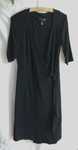 H&M sukienka kopertowa czarna letnia midi M 38 10 - L 40 12