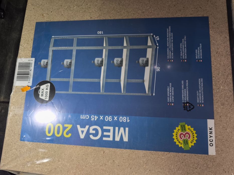 Super Tani Regał do pokoju piwnicy garażu Nowy ! 180 x 90 x 45