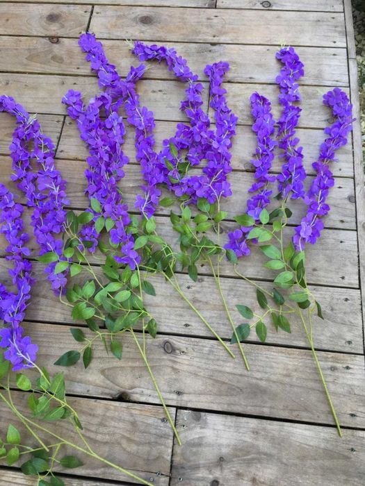 Wisteria glicynia sztuczna girlanda kwiatowa dekoracja 12 sztuk