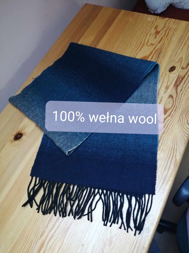 Szalik szal wełniany 100% wełna wool bugatti uniwersalny
