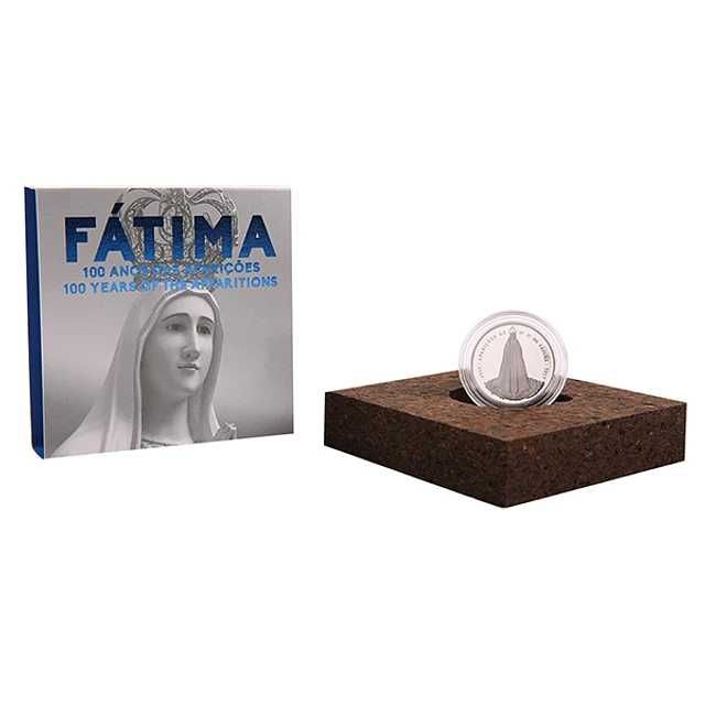 Moeda de  Prata Proof "100 Anos das Aparições de Fátima"