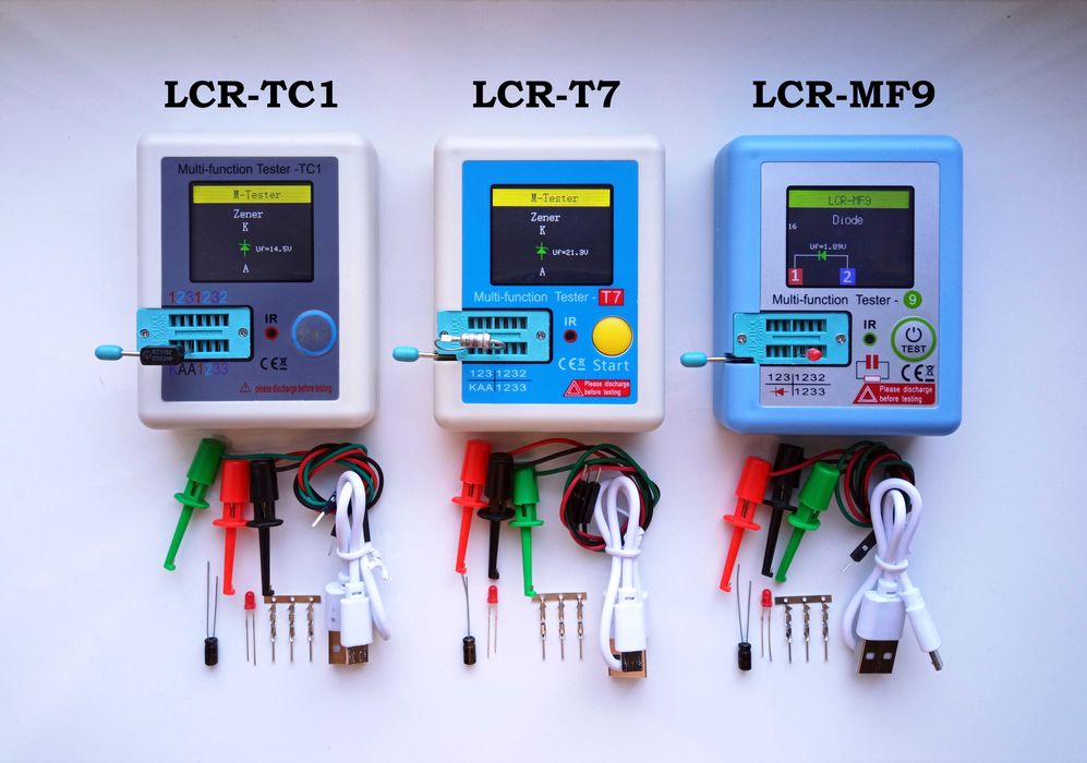 Улучшенные тестеры радиокомпонентов LCR-TC1, LCR-T7, LCR-MF9 ПОДАРОК