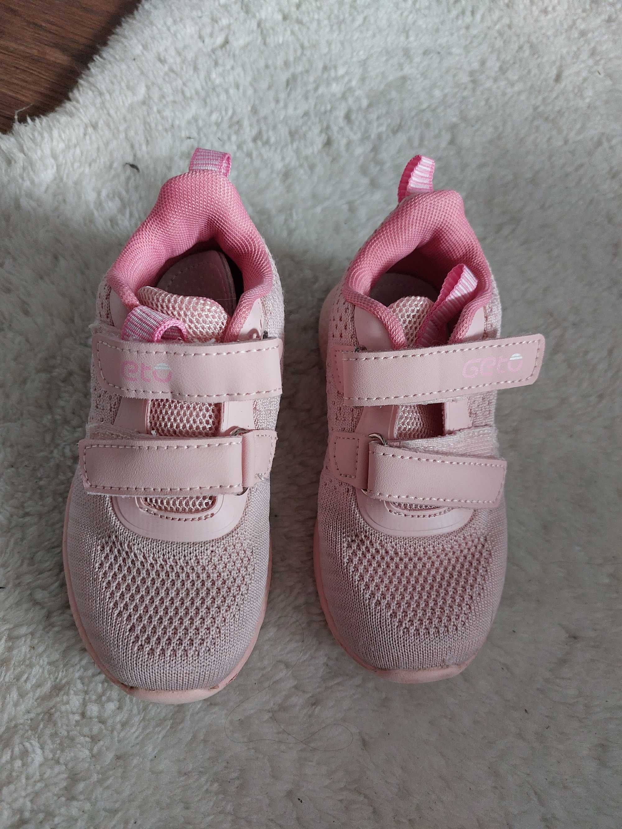 buty dziewczęce adidasy trzewiki różowe na rzepy sportowe 25 16 cm