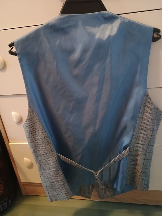 Kamizelka elegancka Ombre szaro niebieska rozmiar M