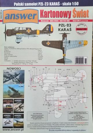 Model kartonowy PZL-23 KARAŚ Answer