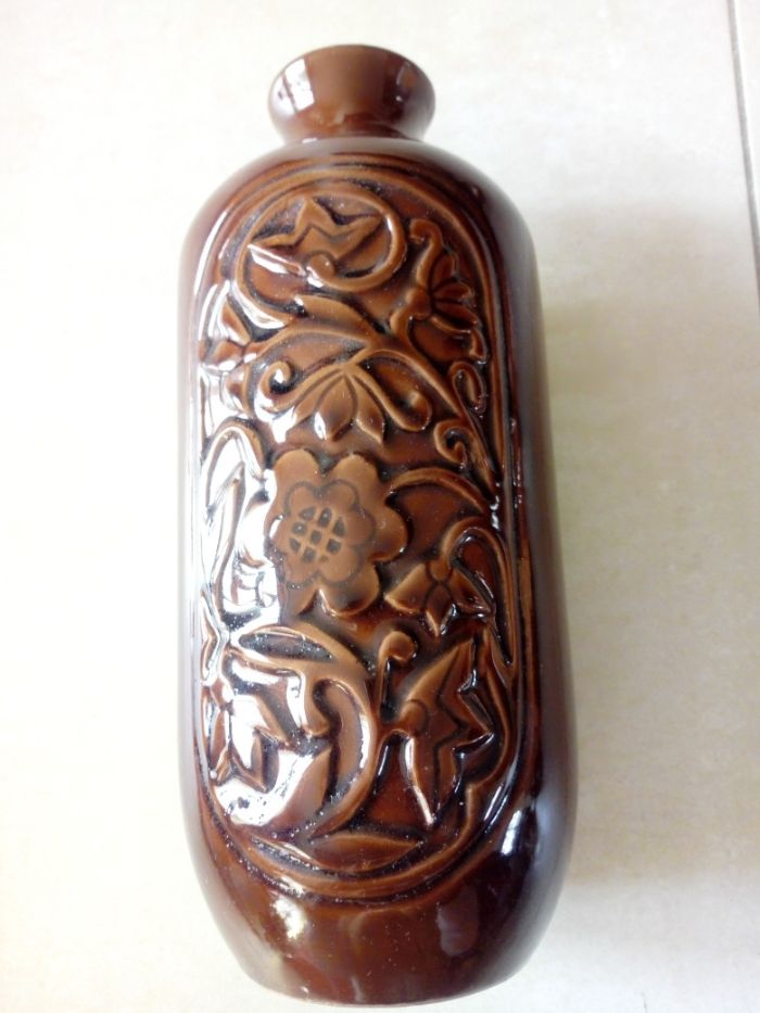 Wazon ceramiczny gliniany brązowy