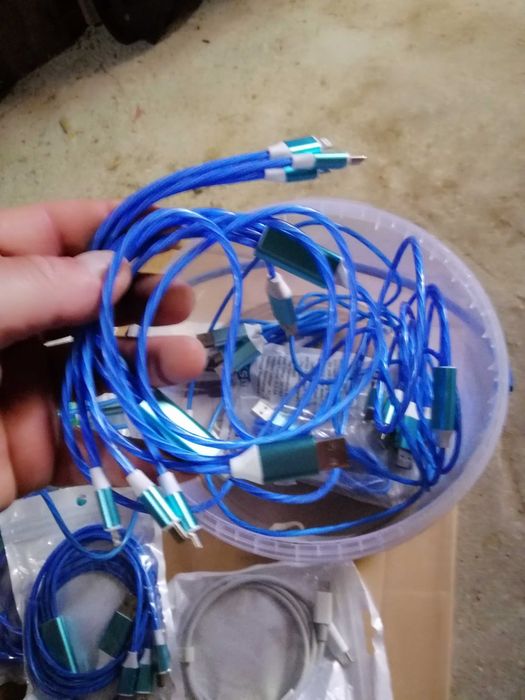 Светящийся USB кабель для быстрой зарядки 3 в 1