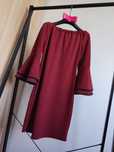 New Collection burgundowa sukienka damska czarna kratka XS/S