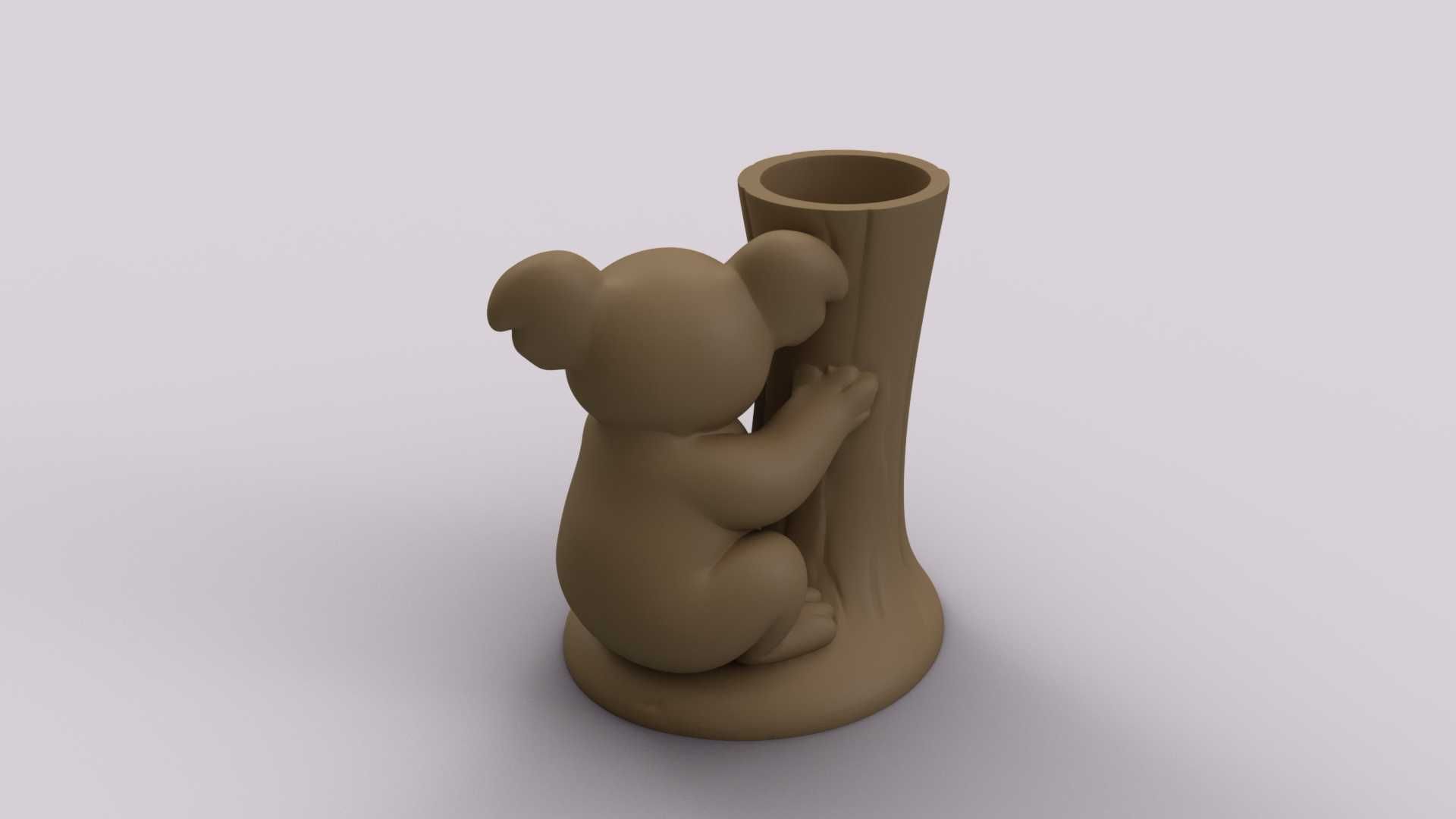 Vaso/Suporte Coala na Árvore 3D | Decoração Austrália Fofa