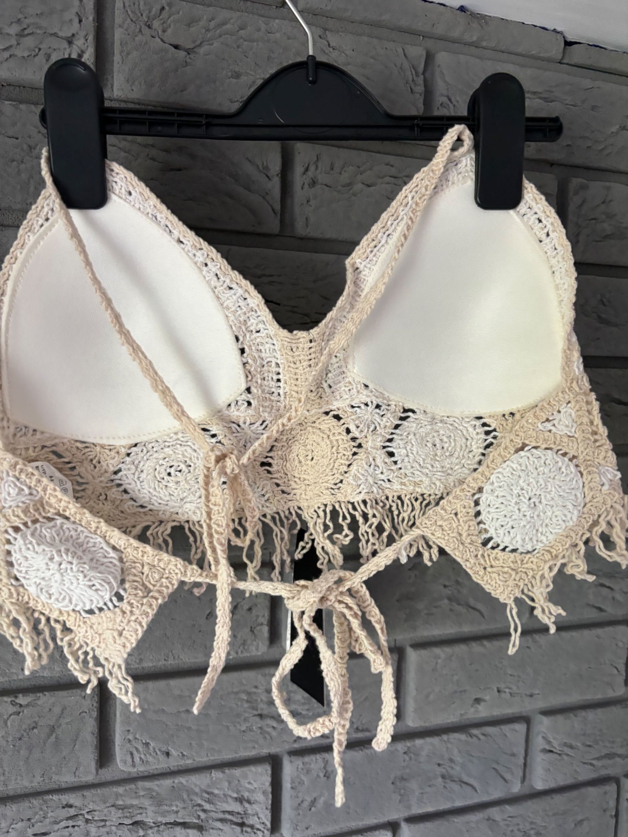 Top szydełko boho koronka nowy z metką S