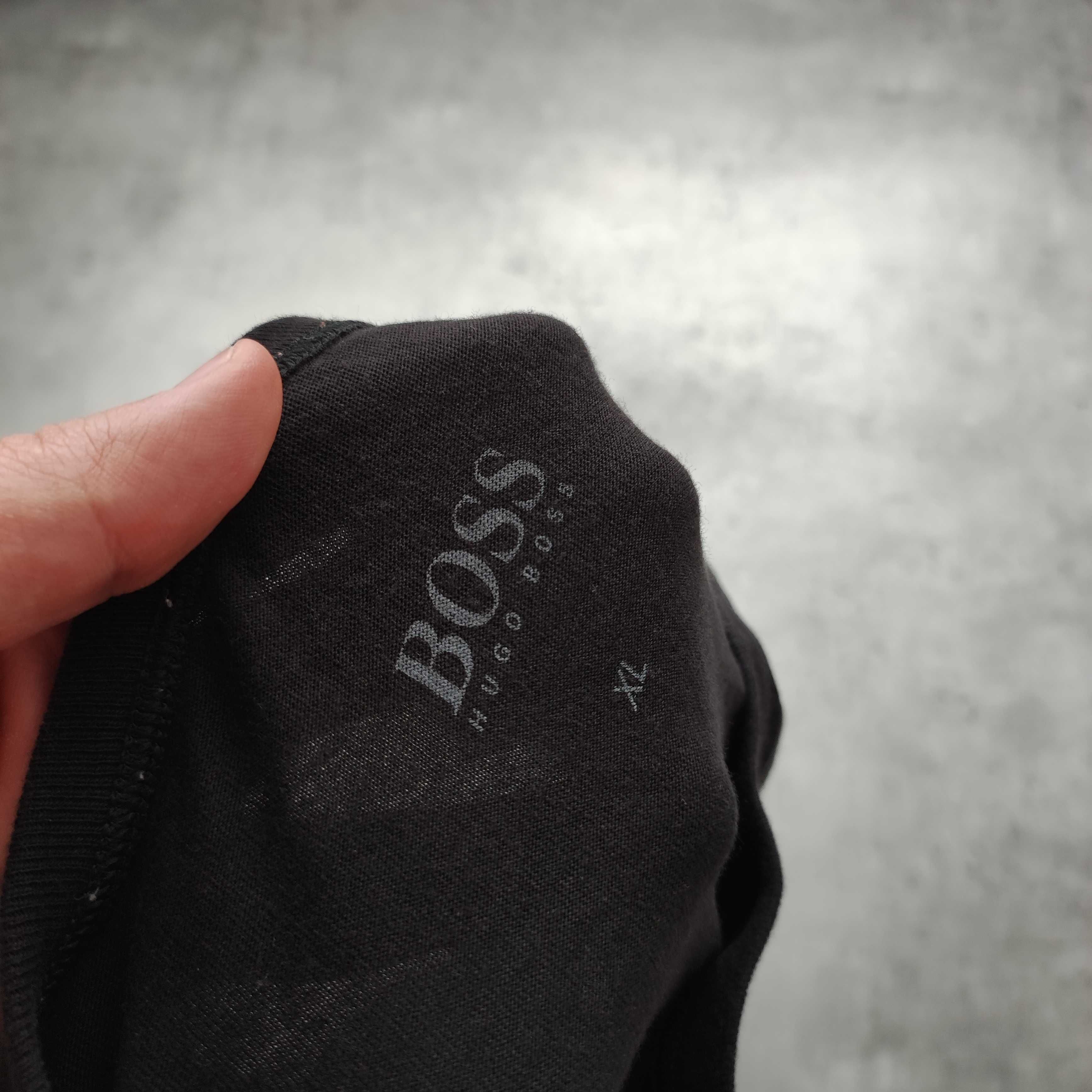MĘSKA PREMIUM Koszulka Klasyk Hugo Boss Bawełna czarna Elegancka Basic