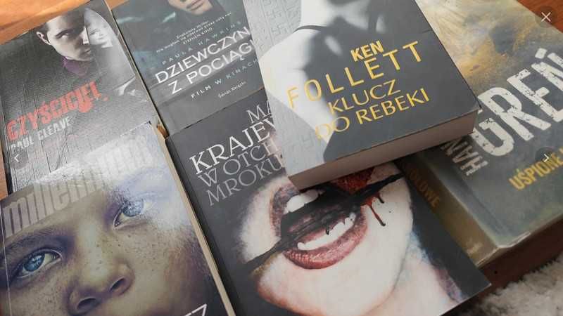Zestaw książek kryminały Greń Hawkins Millenium i inne