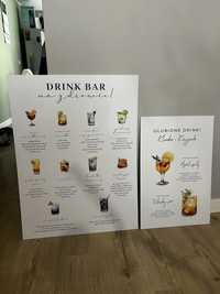 Tablice drink bar diy wesele