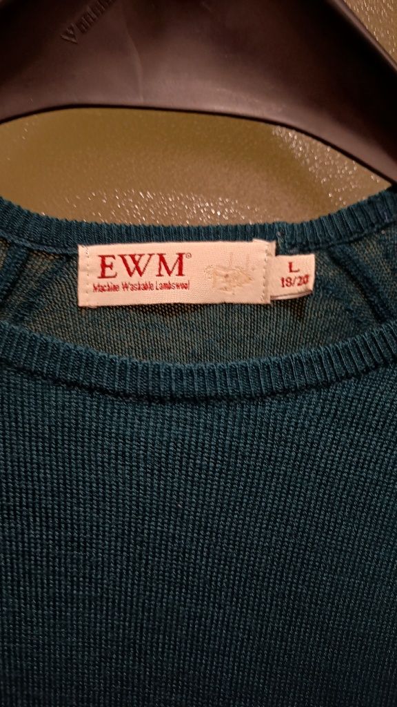 EWM®  Damski sweter / bluza z wełny, 100% Wełna Jagnięca, Roz. L-XL