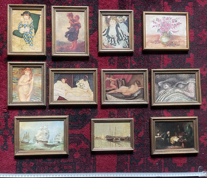 Conjunto de quadros a óleo antigos