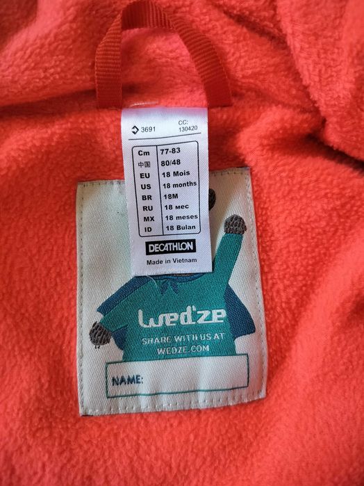 Zimowy kombinezon dla chłopca lub dziewczynki 86