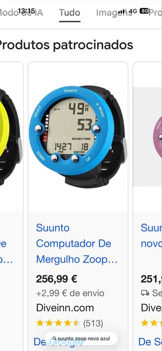 Computador Mergulho Suunto Zoop Novo Azul