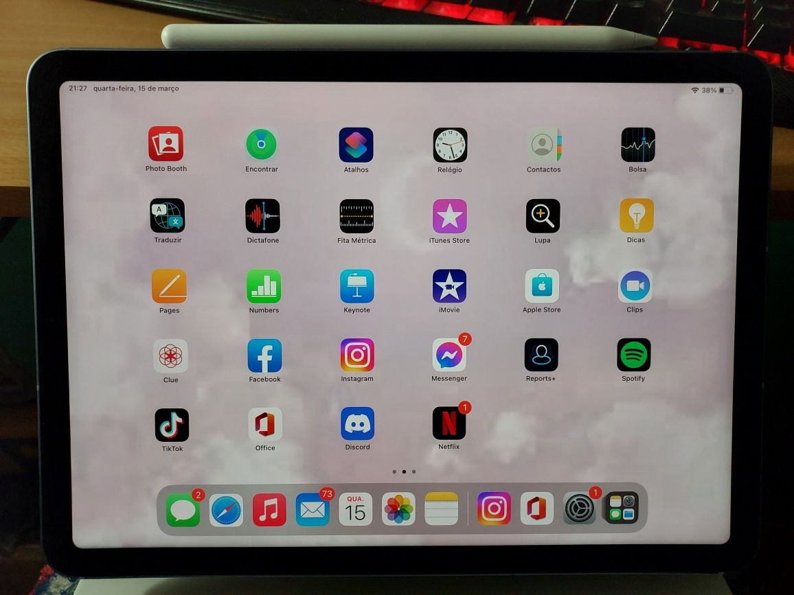 *NOVO Com GARANTIA iPad Air 64 GB Wi-Fi+Cellular Azul + teclado+caneta