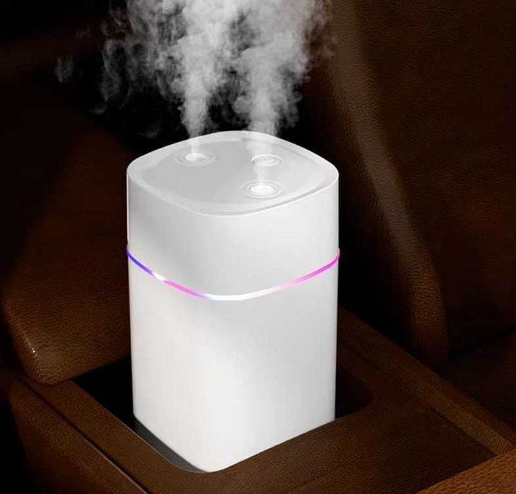 Зволожувач повітря 600ml з подвійним розпилювачем і нічник, 7 кольорів