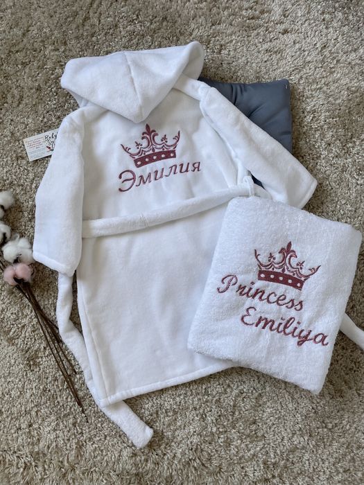 Халат с вышивкой , халат махровый , халат детский