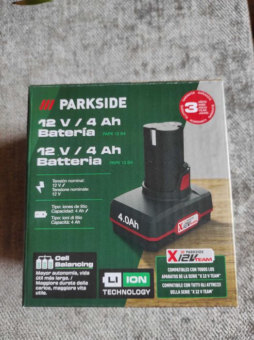 Bateria Parkside PAPK 12 B4 12 V 4 Ah Novo