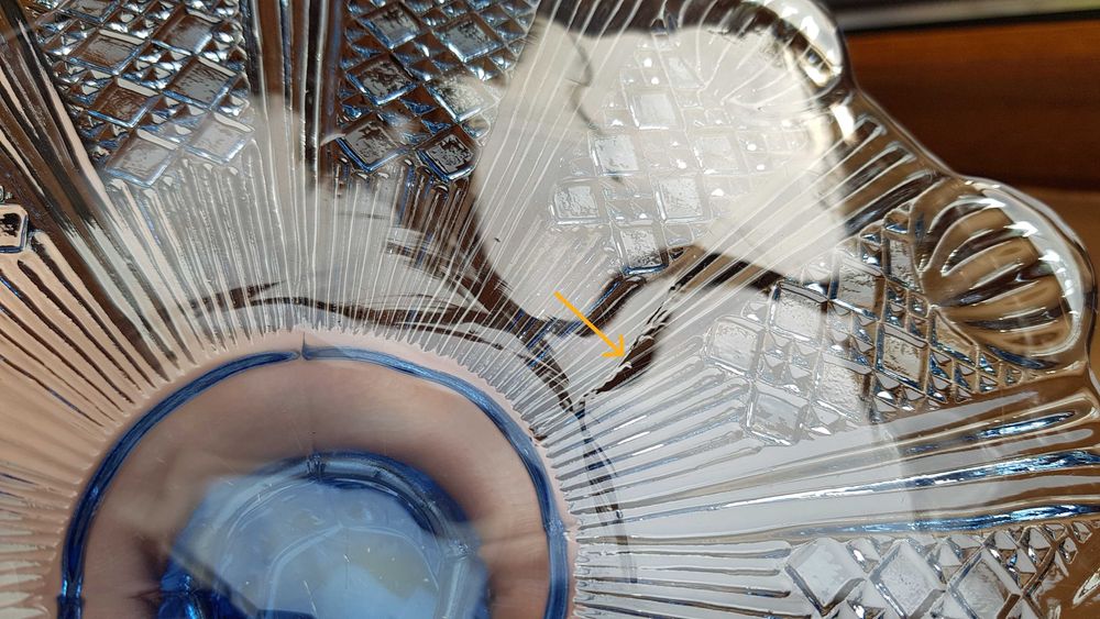 Patera / tortownica 320 (Wachlarze), Ząbkowice, kolorowe szkło PRL