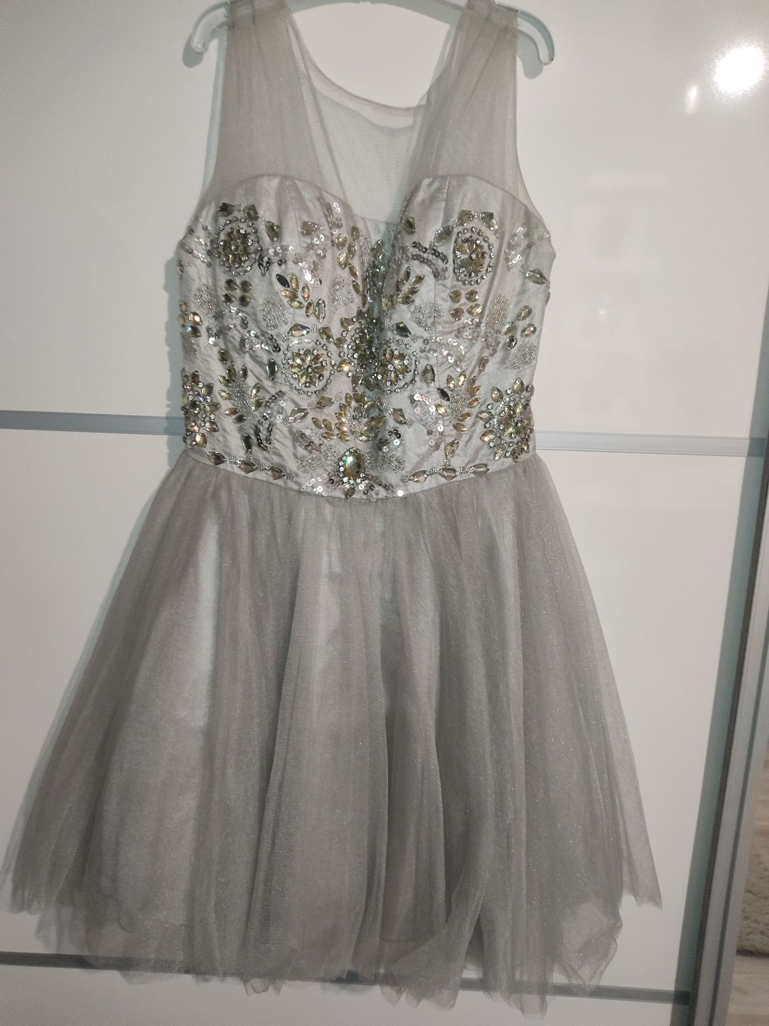 Sukienka na wesele bogato zdobiona XS XXS