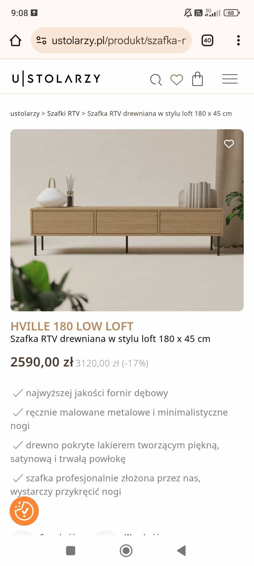 Szafka RTV 180 U Stolarzy