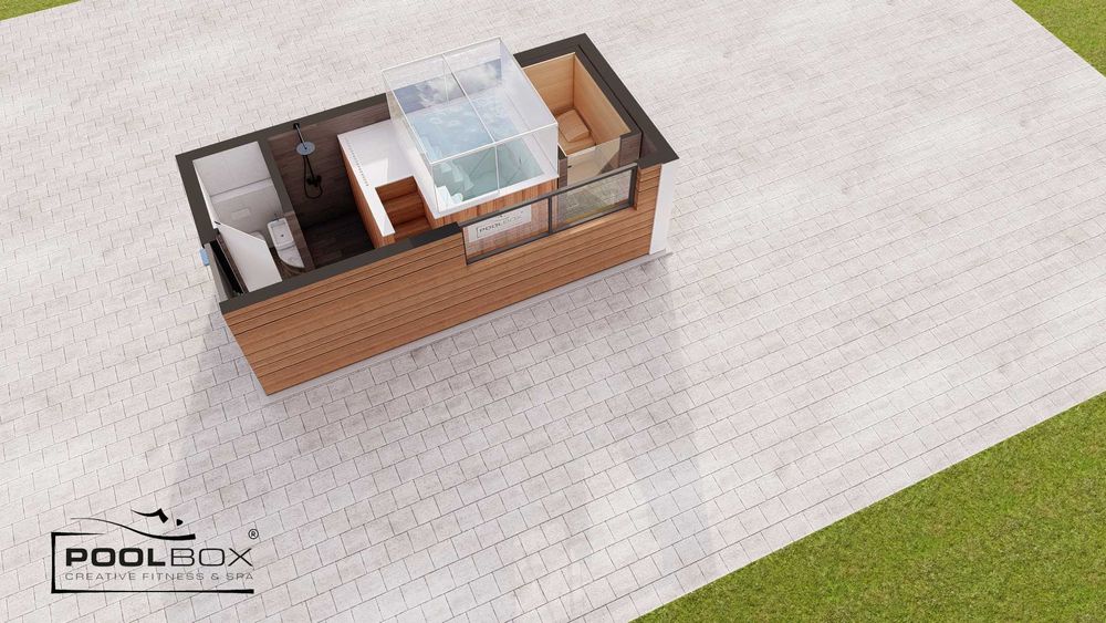 PoolBox Mini Całoroczny Basen Bieżnia Przeciwprąd Sauna Jacuzzi