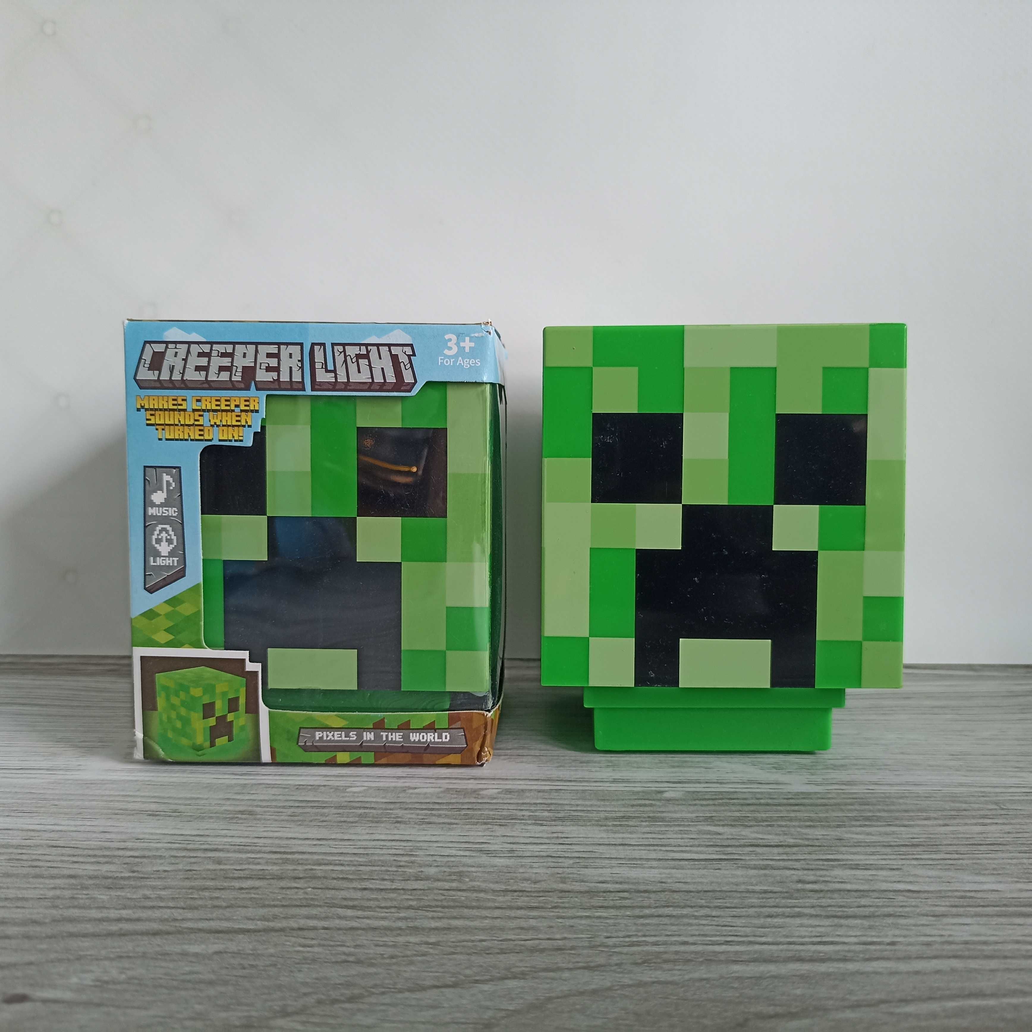 Нічник Крипер Майнкрафт Minecraft LED на батарейках 1.5V ААА та юсб