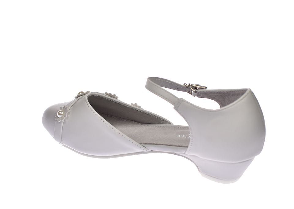 Buty komunijne białe balerinki dziewczęce na obcasie  61/24 roz. 33