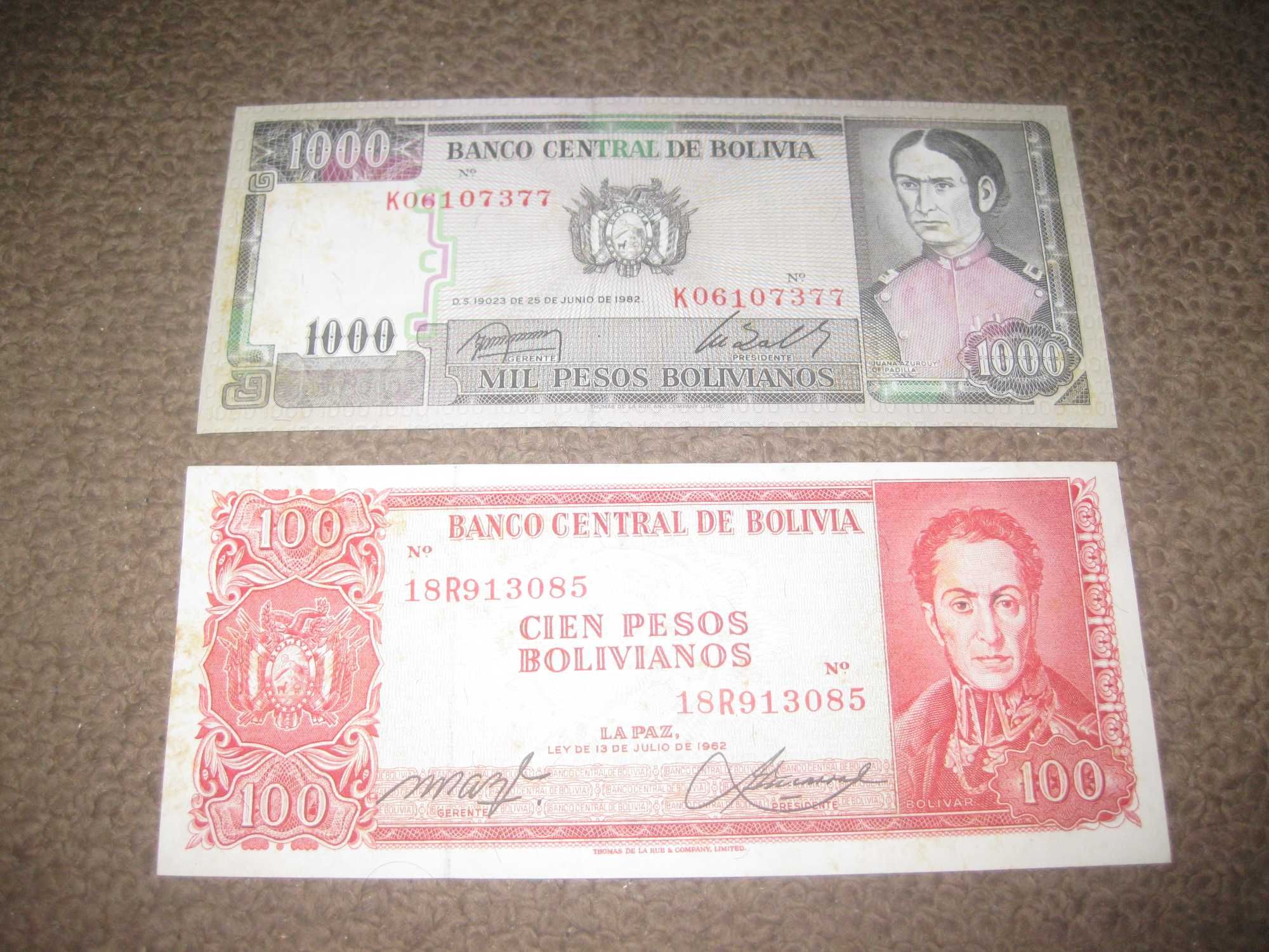Set de 2 Notas da Bolívia/Belas!
