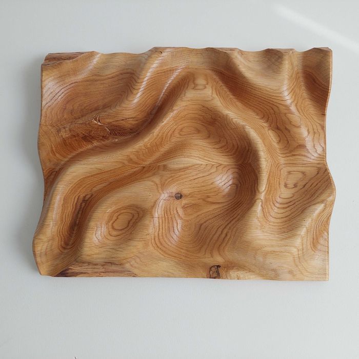 Panel ścienny – fale, 3D, olejowana dekoracja ścienna