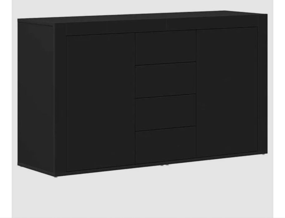 vidaXL Buffet com gaveta Preto 120 x 36 x 69 cm