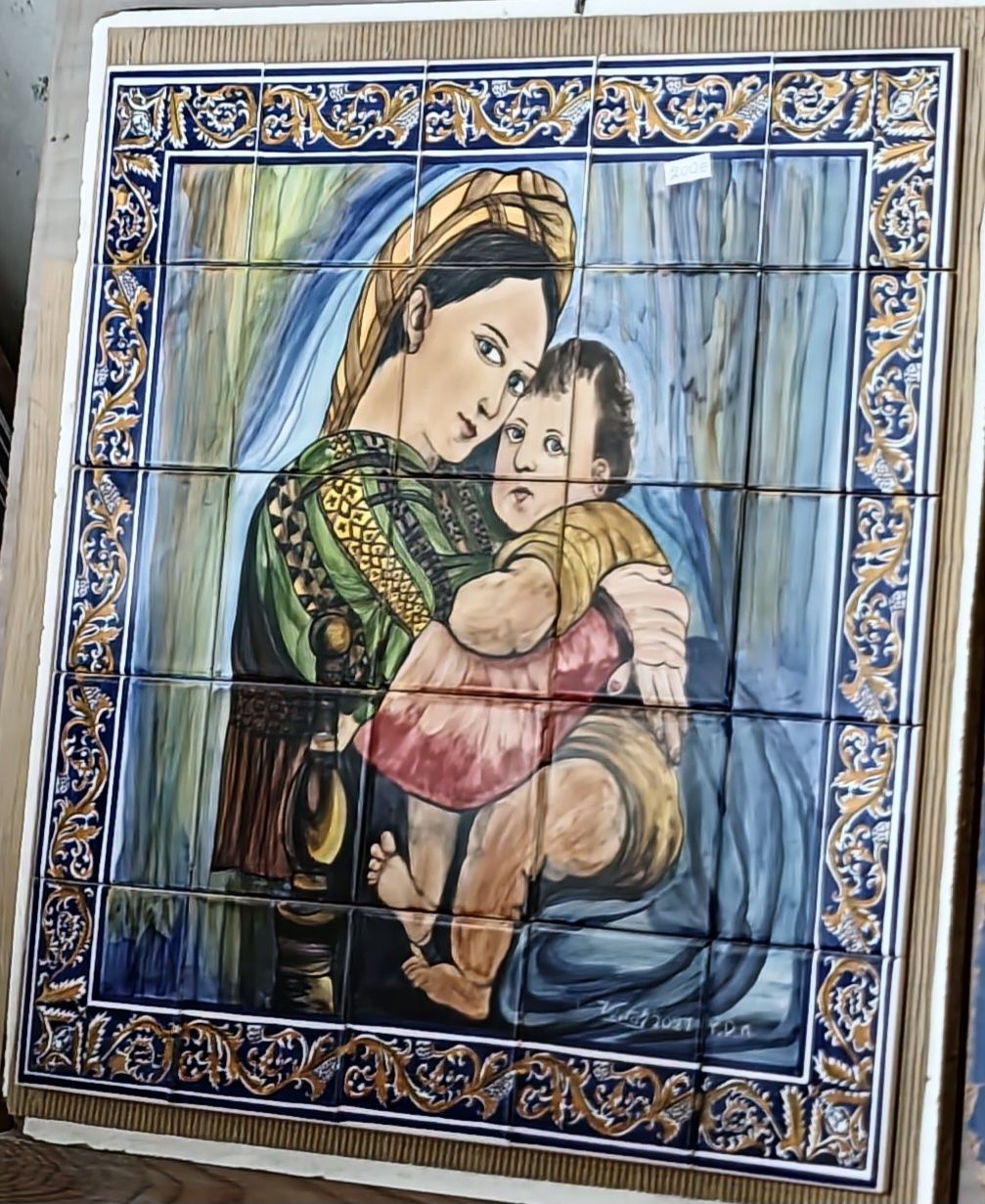 Painéis de azulejos pintados à mão