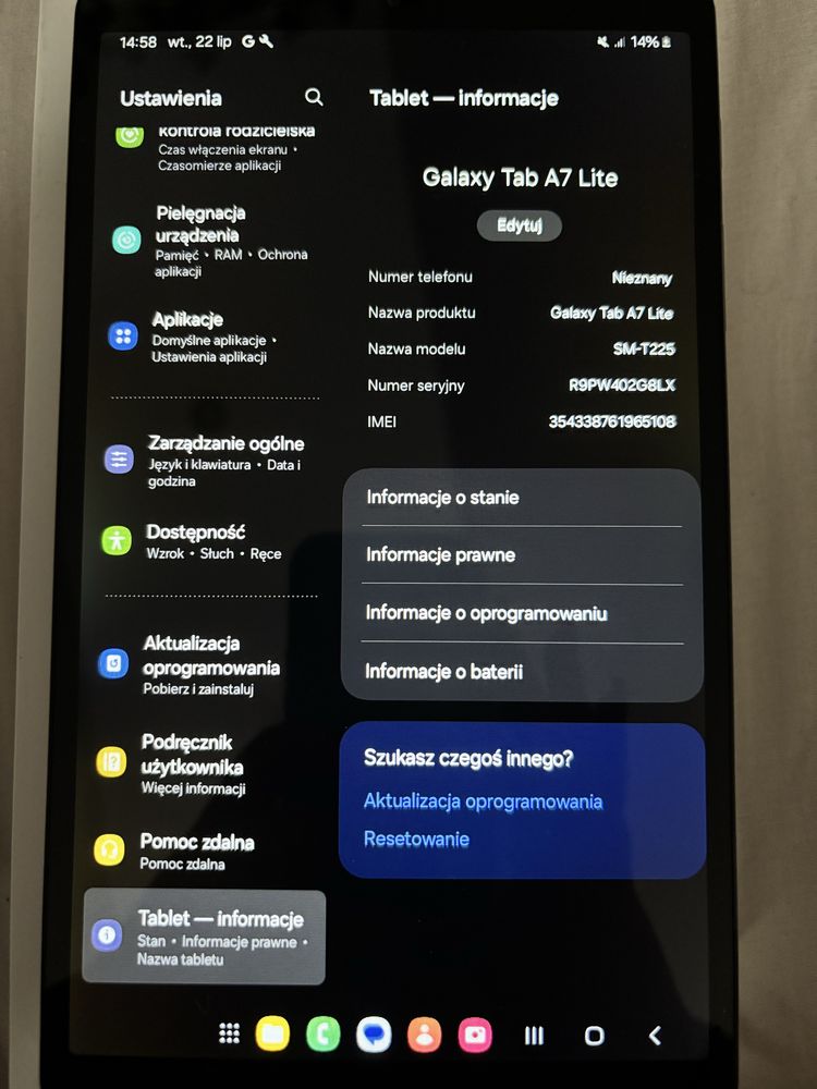 Tablet Samsung Galaxy Tab A7 Lite