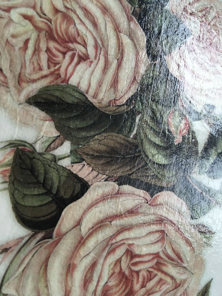NOWA Taca w róże decoupage handmade vintage