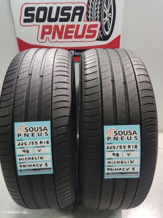2 pneus semi novos 225-55r18 michelin - oferta dos portes 120 EUROS