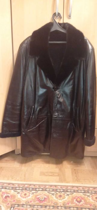 Дубленка мужская  с норковым воротником