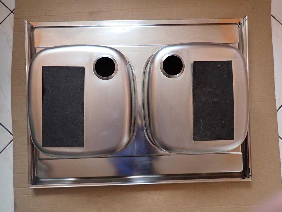 Zlew dwukomorowy Franke 80 x 60 cm stal nierdzewna używany dobry stan