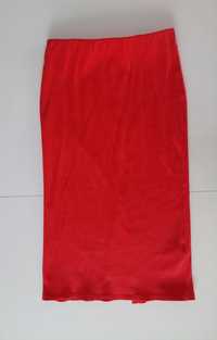 Czerwona spódnica z prazkowanego materiału Reserved