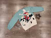 Sweterek świąteczny H&M 110 116 mikołaj