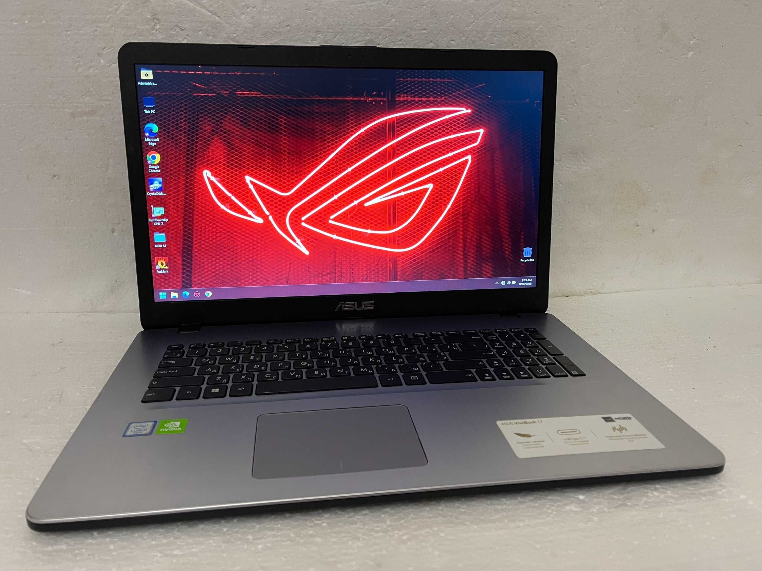 17.3" Экран!! Игровой ASUS VivoBook 17 + (Четыре ядра) + Видео GDDR5