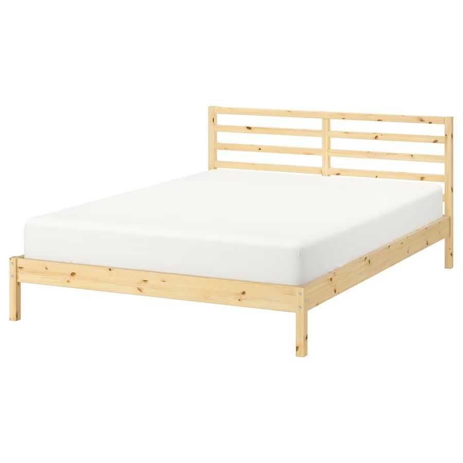 Łóżko sosnowe Terva 160 x200 + materac Asvang IKEA - jak nowe