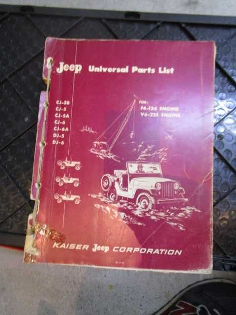 Rara publicação antiga JEEP  Universal parts list