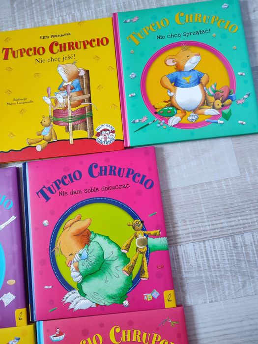 Zestaw 7 książek Tupcio chrupcio, duże książki, stan bardzo dobry